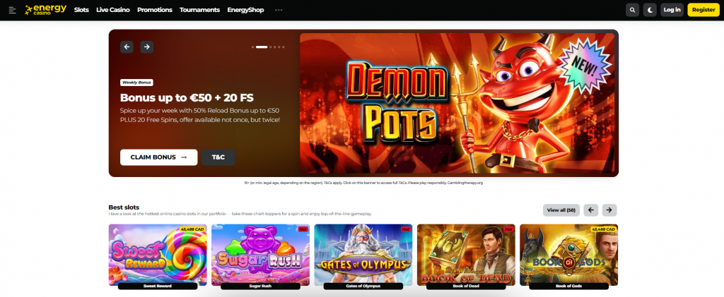 free spins energy casino