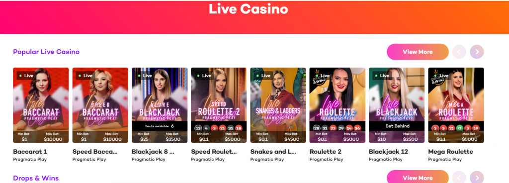 21.com casino, live casino