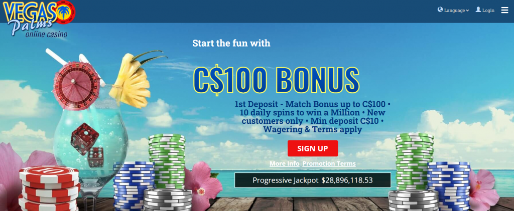 Vegas Palms Casino ️ $100 Match Bonus - Deluxe Casino Bonus