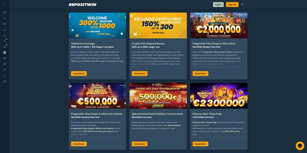 depositwin casino bonus