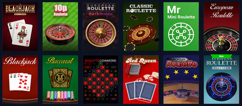 Rabona Online Casino Table Games