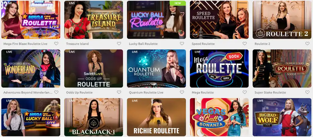 Live Casino Games at Cadoola Casino