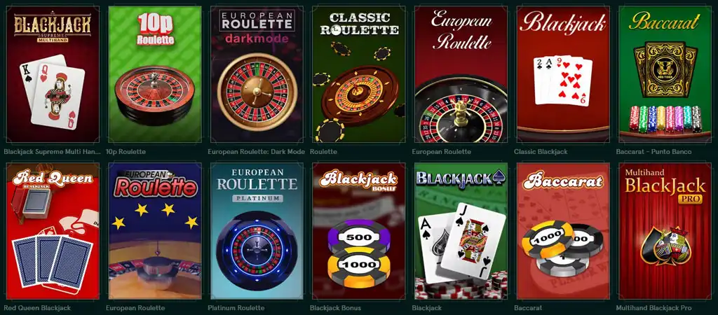 Casinia Casino table games