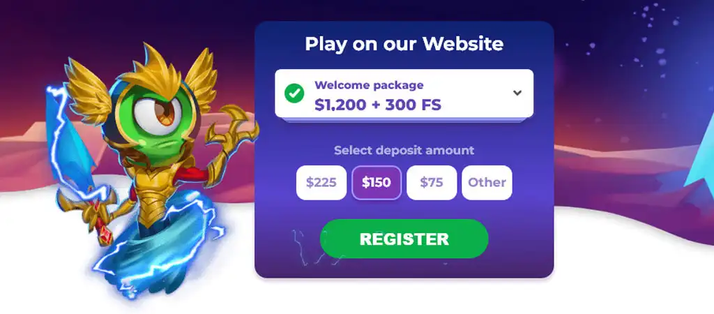 AlfCasino Welcome bonus