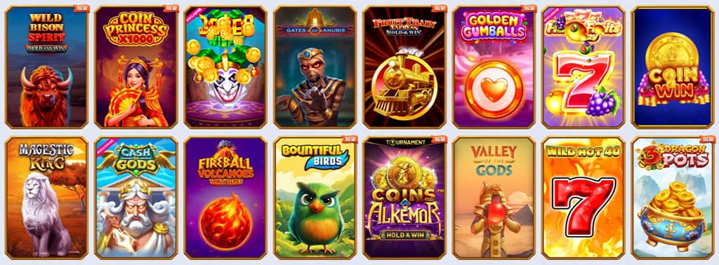 Romibet casino, slots, Wild Bison Spirit, Coin Princess, Golden Gumballs, Wild Hot 40, Coins of Alkemor