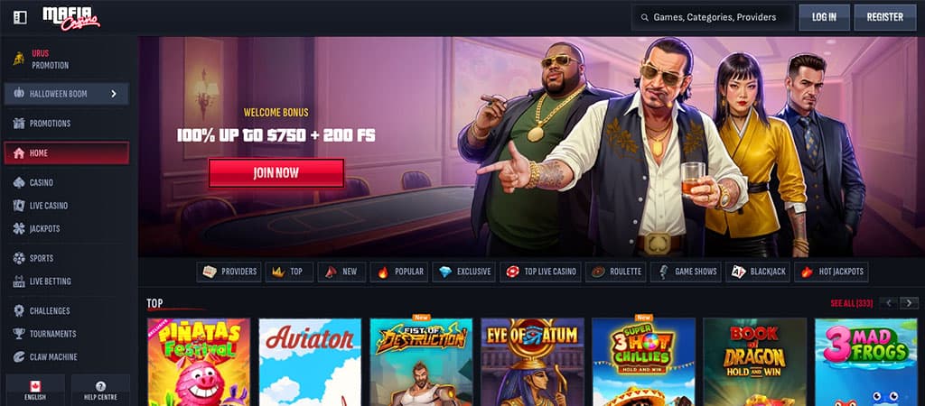 Mafia Casino, Awesome Bonuses, online casino