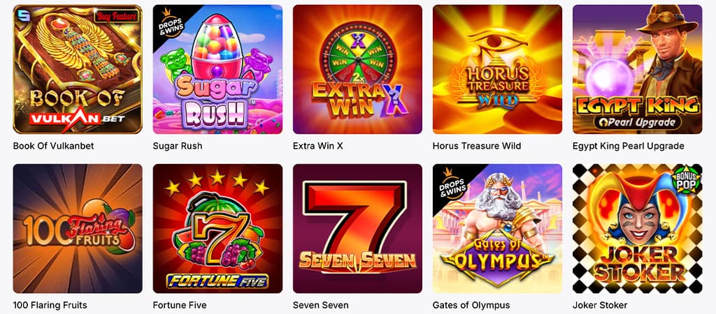 Available Games, Vulkan Bet Canada Casino