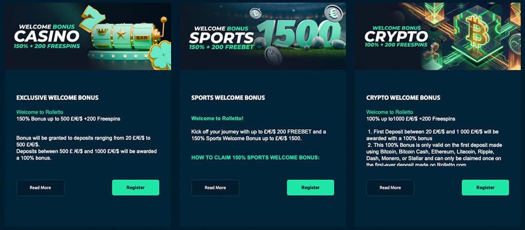 Rolletto Casino Bonuses, Promotions, VIP Program