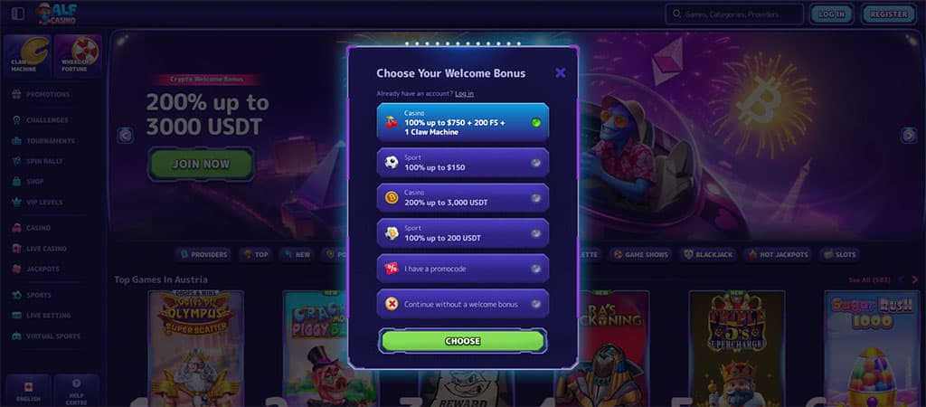 Welcome bonus, Free Spins, online casino Canada