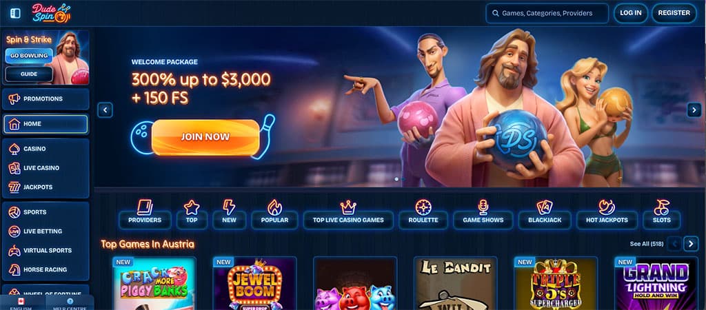 Dudespin Casino, Exciting Bonuses and Top Casino Games