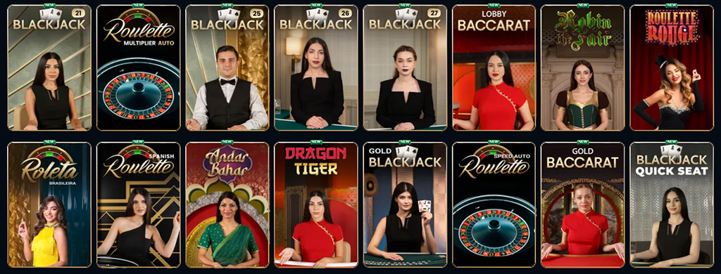 Live Casino Lights, blackjack, poker, baccarat