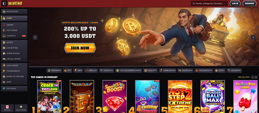 Wintino Casino, mobil casino online, bonuses