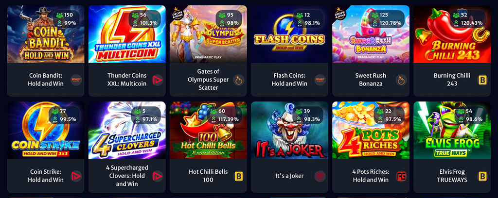 Games at Hellspin Casino, slots, casino games