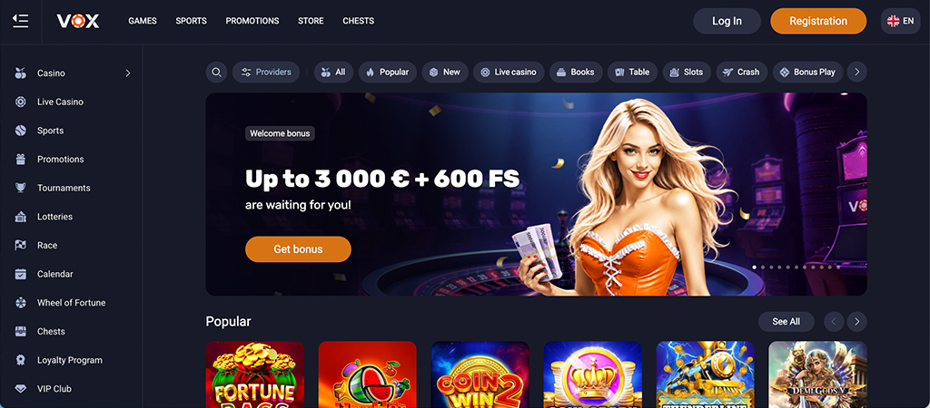 Vox Casino, online casino, mobile casino