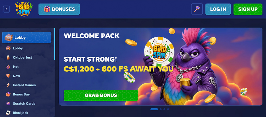 BirdSpin Casino, online casino, slots